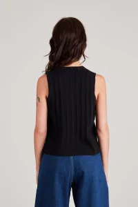 Cropped Ribbed Merino Wool Waistcoat, CORDERA