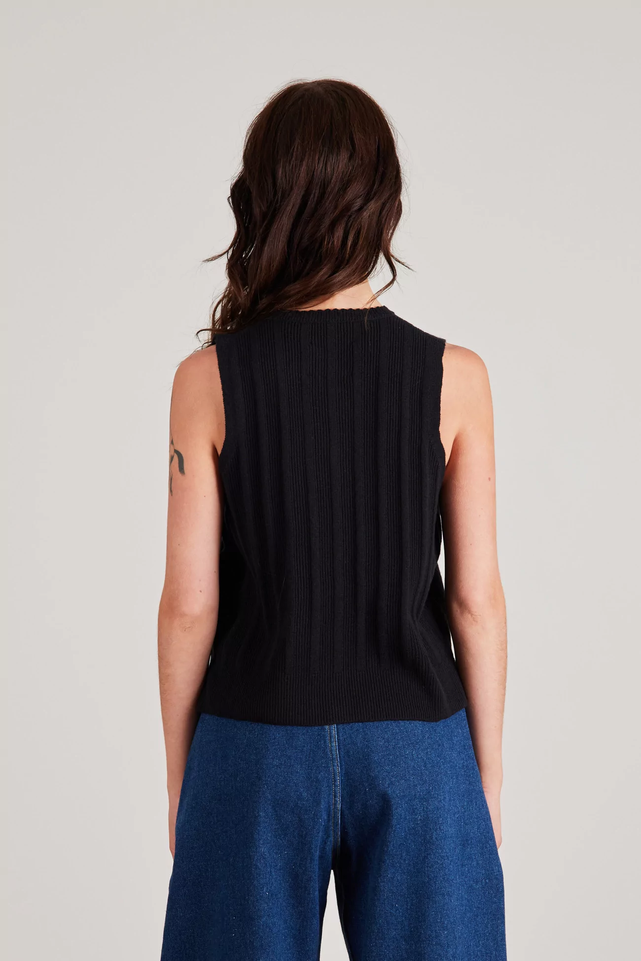 Cropped Ribbed Merino Wool Waistcoat, CORDERA