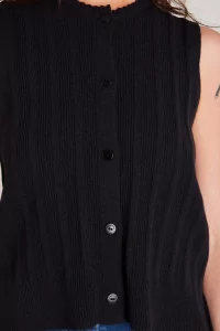 Cropped Ribbed Merino Wool Waistcoat, CORDERA