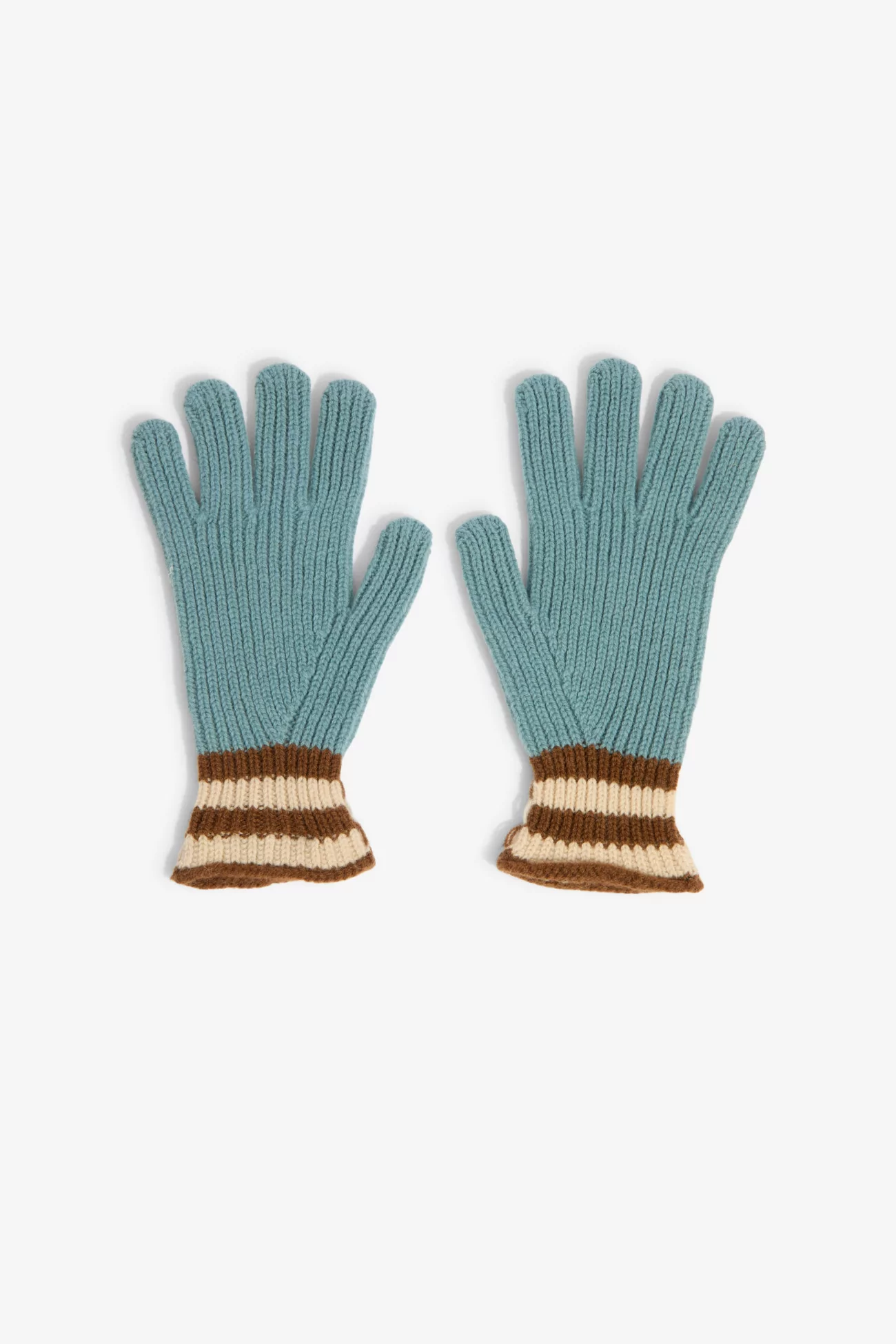 Gants Homme Femme Laine Mérinos Love My Ribbed - Soft Blue | Centre Commercial