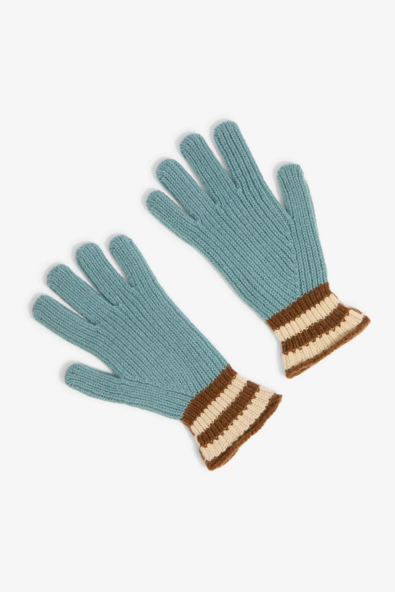 Unisex Merino Wool Gloves Love My Ribbed - Soft Blue | Centre Commercial