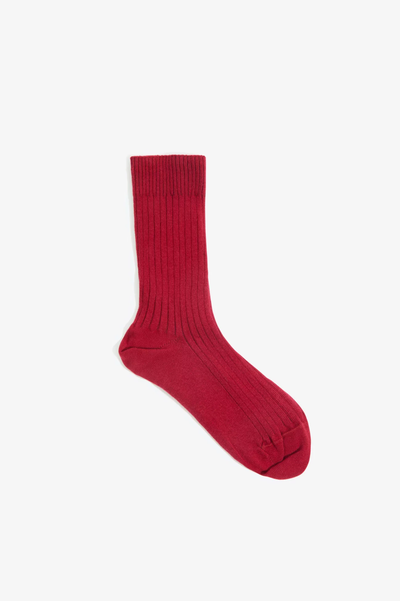 Women's Organic Cotton Ribbed Socks Pair Red - Baserange | Centre Commercial