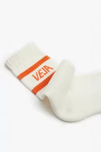 Organic Cotton Socks Iconic Cotton - White Orange | Centre Commercial