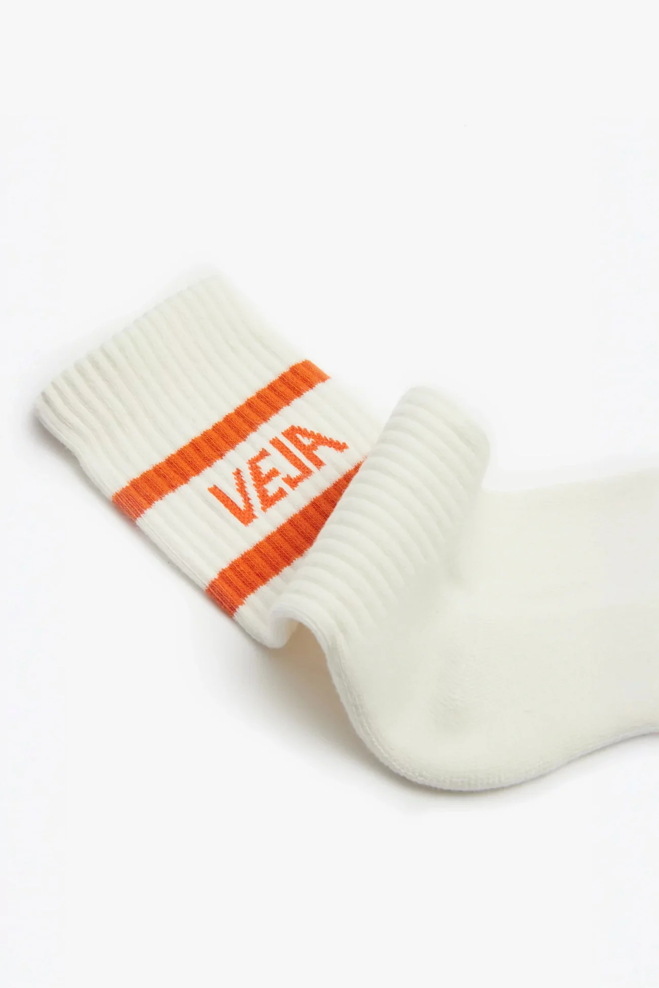 Organic Cotton Socks Iconic Cotton - White Orange | Centre Commercial
