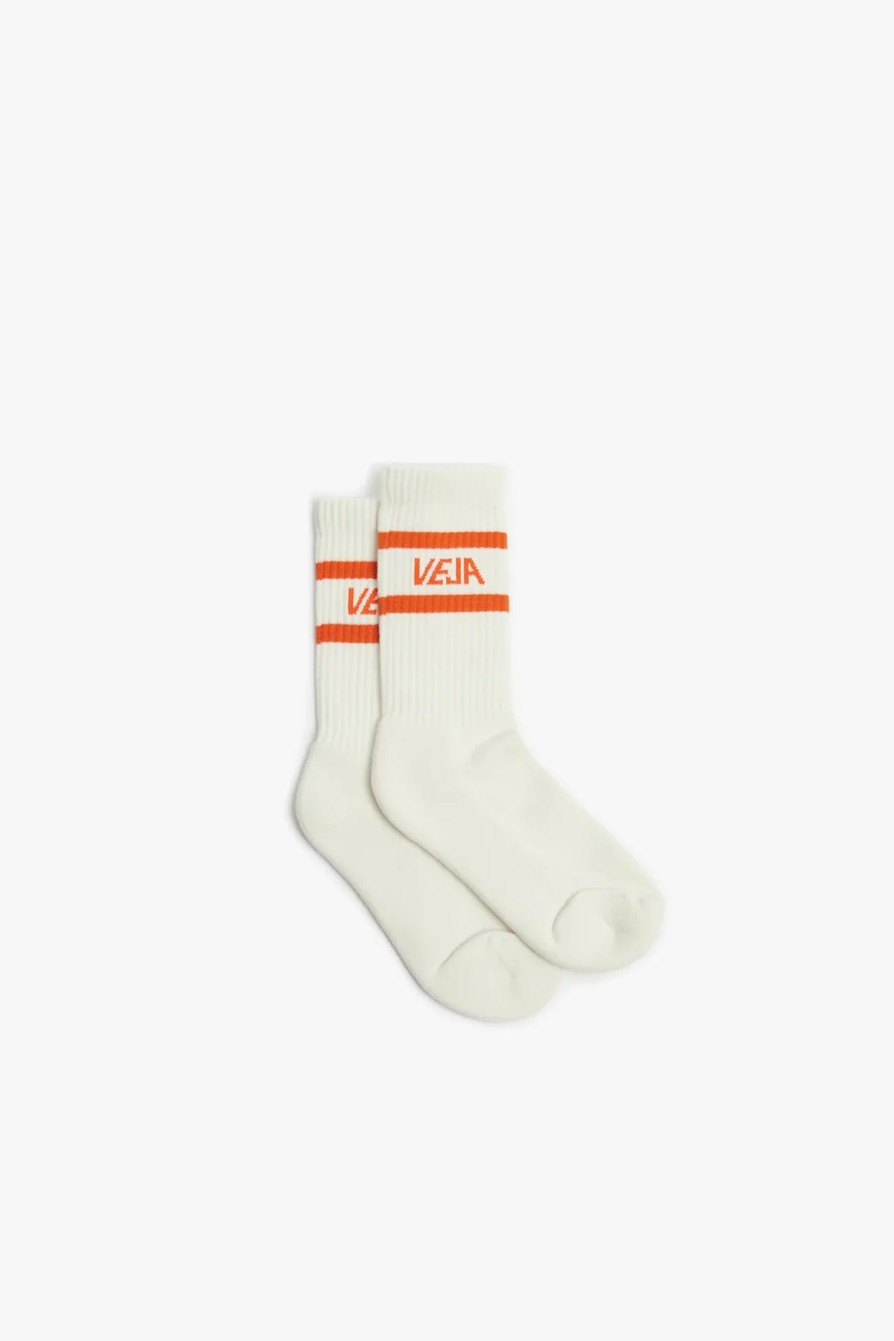 Organic Cotton Socks Iconic Cotton - White Orange | Centre Commercial
