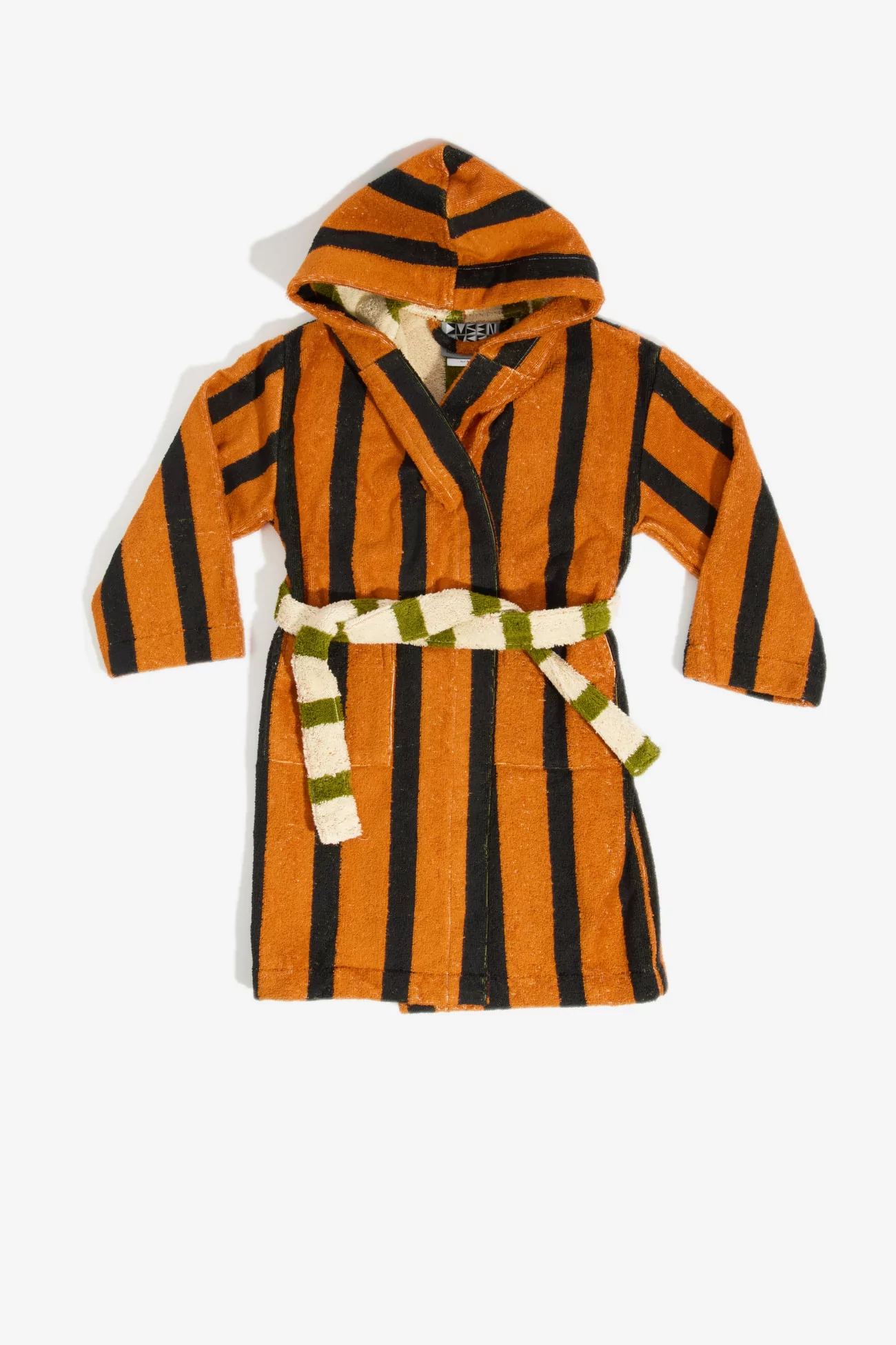 Cotton Terry Bathrobe Juniper Stripe - Juniper | Centre Commercial