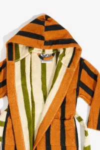 Cotton Terry Bathrobe Juniper Stripe - Juniper | Centre Commercial