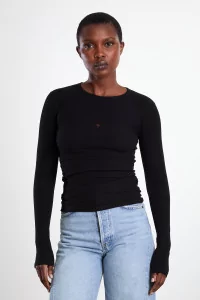 Heart Long Sleeve T-shirt Organic Cotton - Black | Centre Commercial