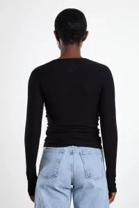 Heart Long Sleeve T-shirt Organic Cotton - Black | Centre Commercial