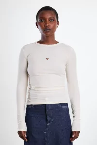 Heart Long Sleeve Organic Cotton Tee - Undyed | Centre Commercial