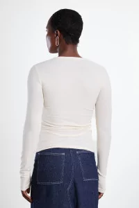 Heart Long Sleeve Organic Cotton Tee - Undyed | Centre Commercial