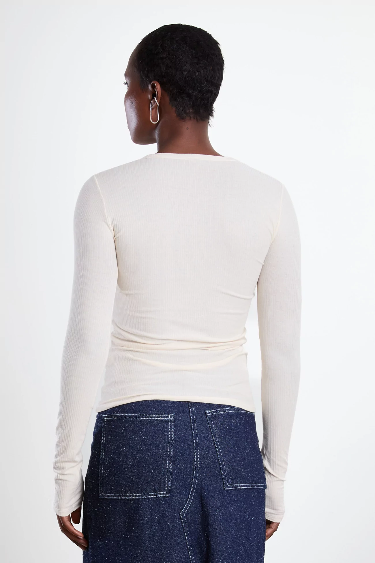 Heart Long Sleeve Organic Cotton Tee - Undyed | Centre Commercial
