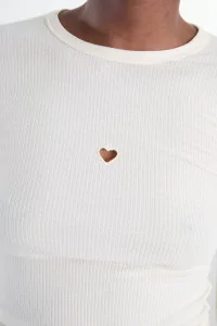 Heart Long Sleeve Organic Cotton Tee - Undyed | Centre Commercial