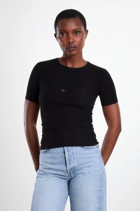 Women's Organic Cotton Heart Tee Shirt - Black | Centre Commercial