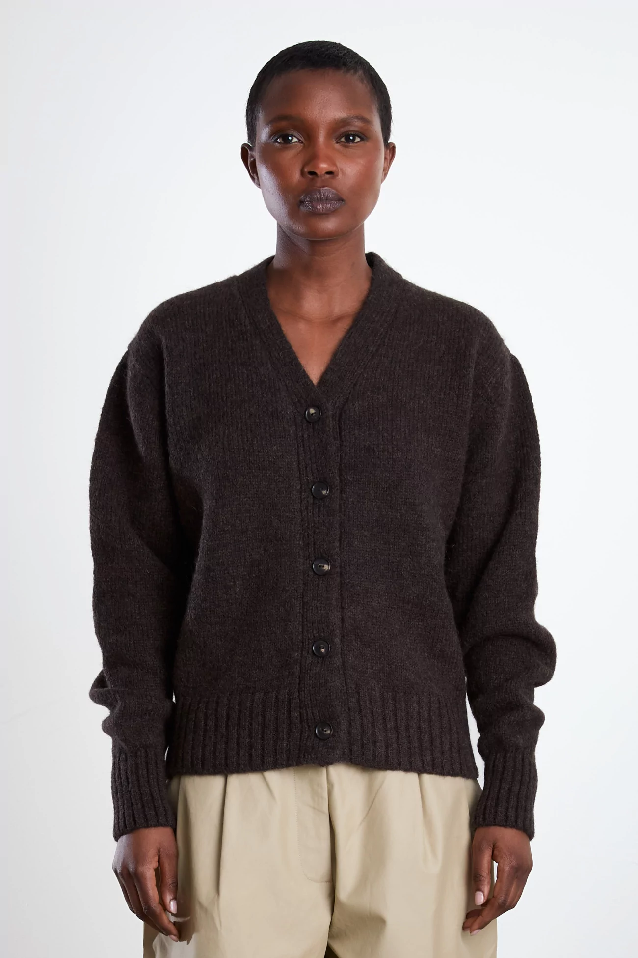 Baby Alpaca Cardigan - Brown | Centre Commercial