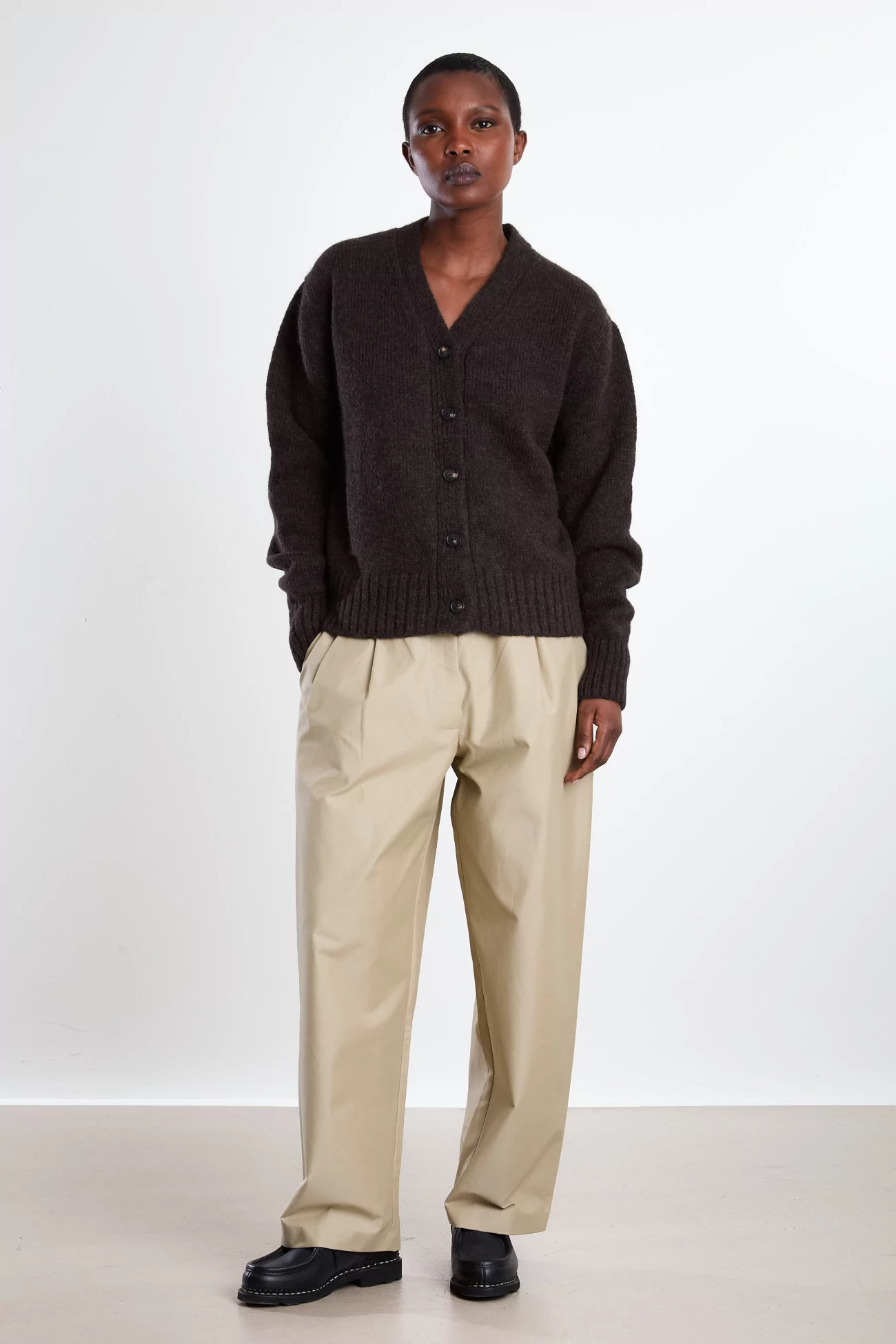 Baby Alpaca Cardigan - Brown | Centre Commercial