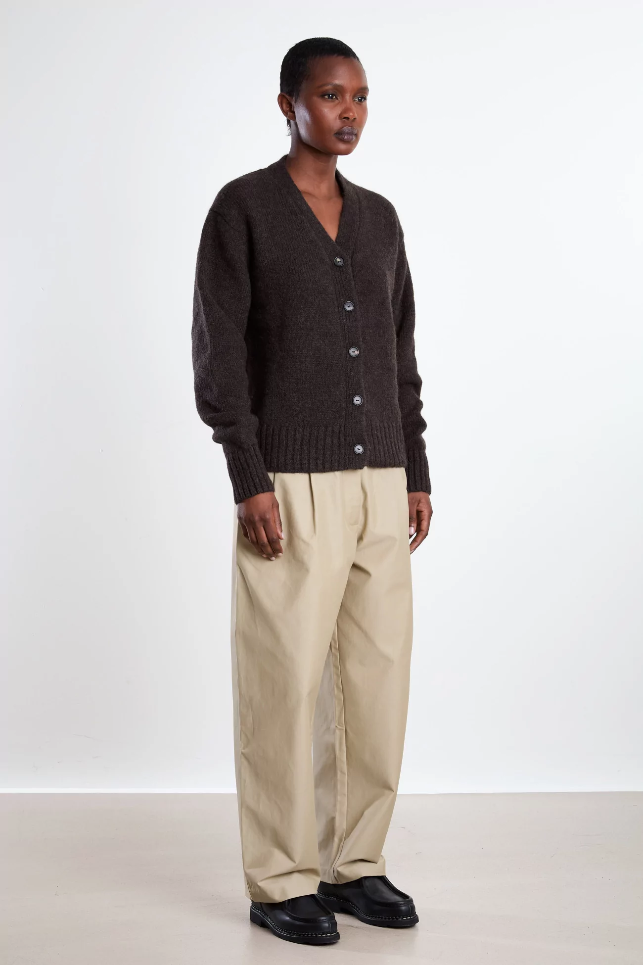 Baby Alpaca Cardigan - Brown | Centre Commercial