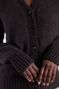 Baby Alpaca Cardigan - Brown | Centre Commercial