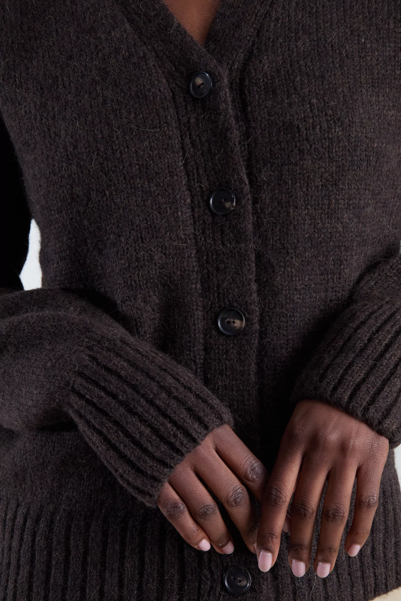 Baby Alpaca Cardigan - Brown | Centre Commercial