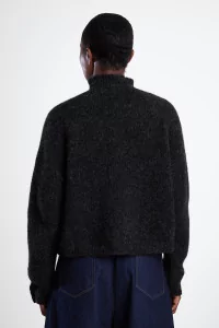 Baby Alpaca Polo Sweater Women - Anthracite | Centre Commercial