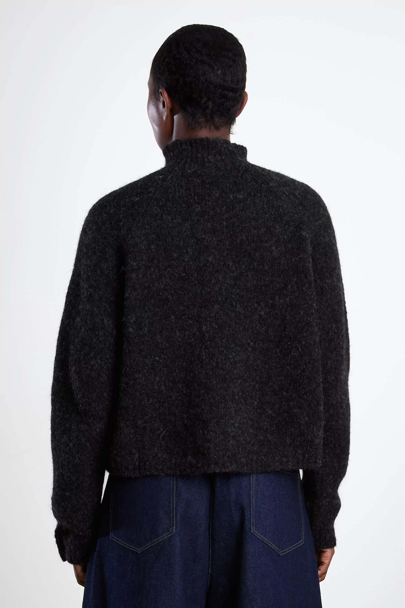 Baby Alpaca Polo Sweater Women - Anthracite | Centre Commercial