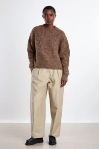 Chunky Alpaca Sweater Women - Brown Melange | Centre Commercial