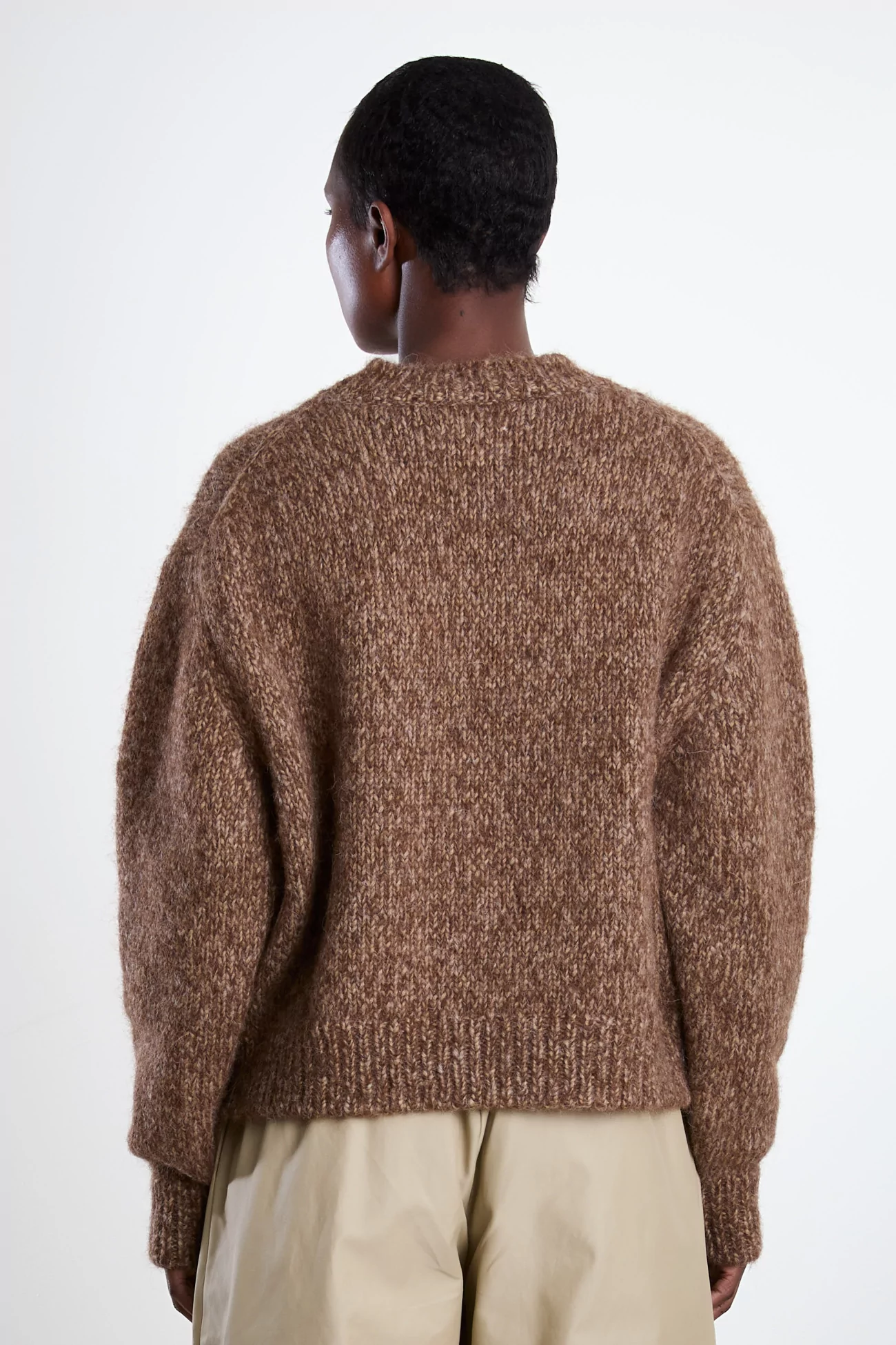 Chunky Alpaca Sweater Women - Brown Melange | Centre Commercial