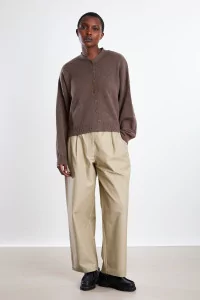 Women's Merino Wool Cardigan - Taupe | Centre Commercial