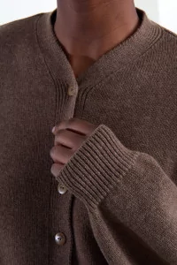 Women's Merino Wool Cardigan - Taupe | Centre Commercial