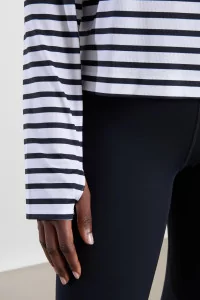 UNNA Striped Long Sleeve Running Tee – White And Navy | Centre Commercial