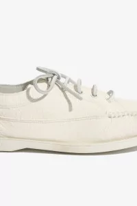 Paraboot Malibu Deerskin Boat Shoes – White | Centre Commercial