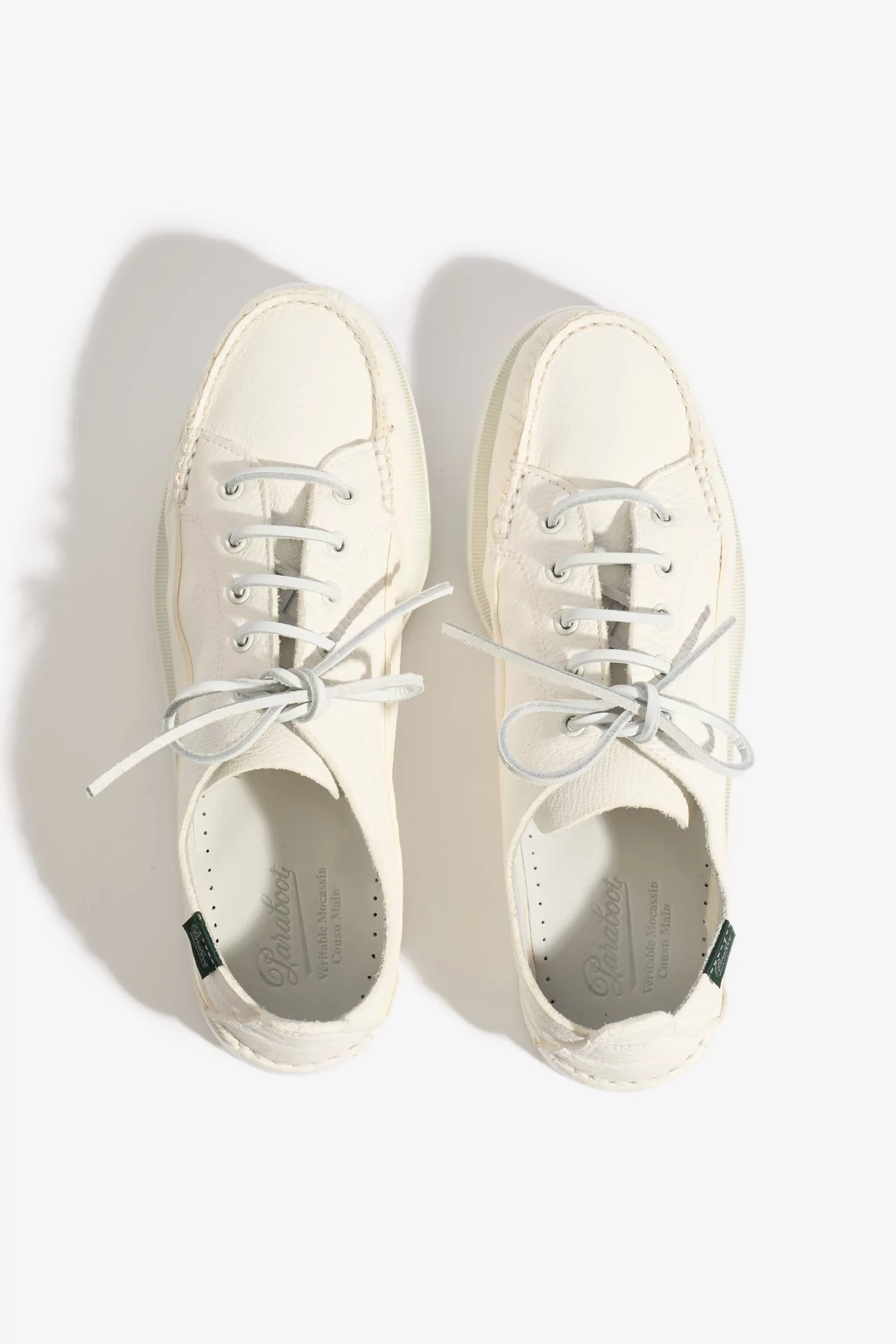 Paraboot Malibu Deerskin Boat Shoes – White | Centre Commercial