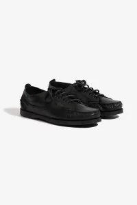 Paraboot Malibu Deerskin Boat Shoes – Black | Centre Commercial