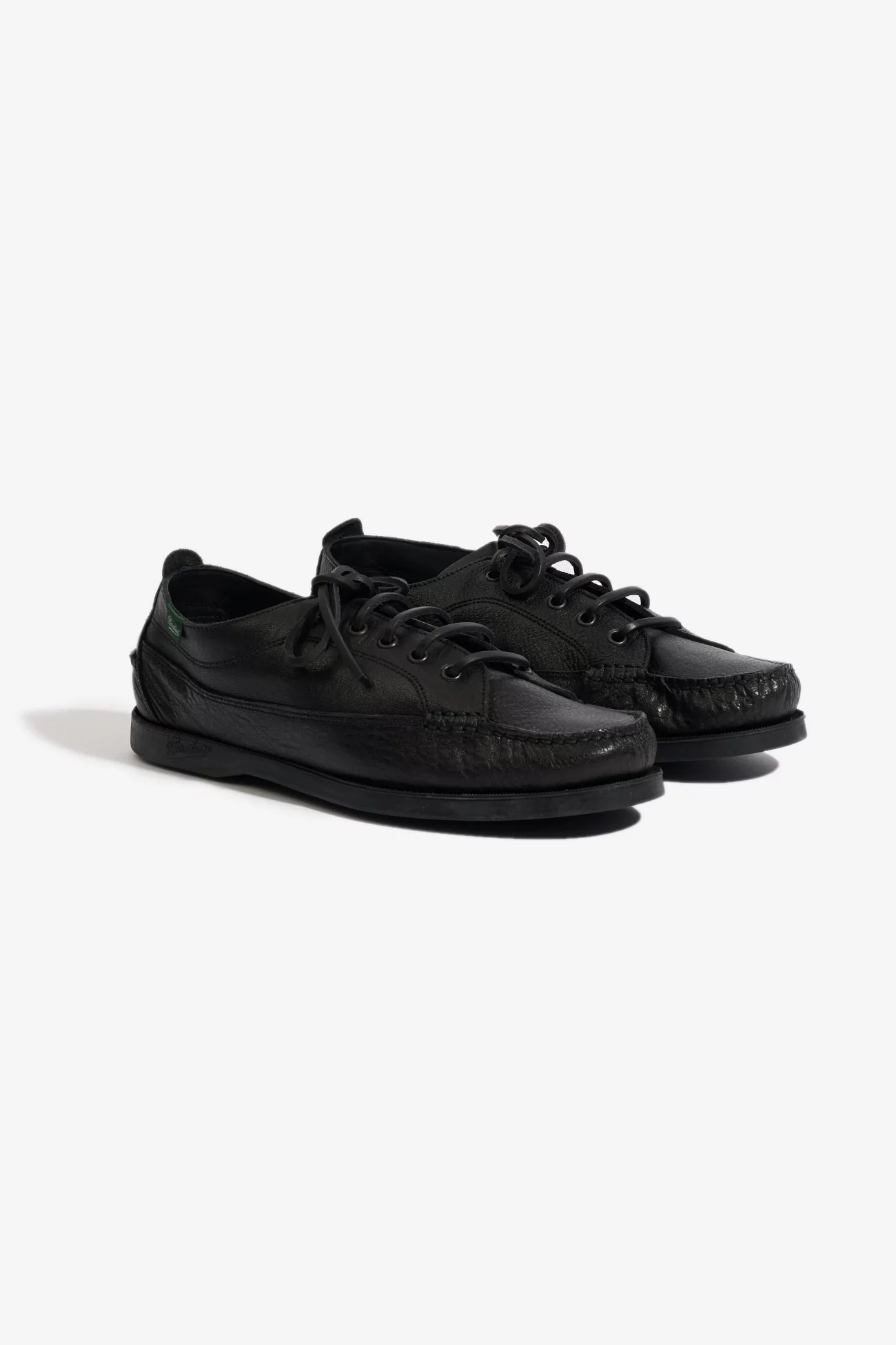 Paraboot Malibu Deerskin Boat Shoes – Black | Centre Commercial