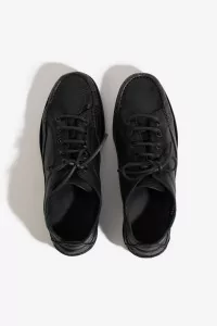 Paraboot Malibu Deerskin Boat Shoes – Black | Centre Commercial