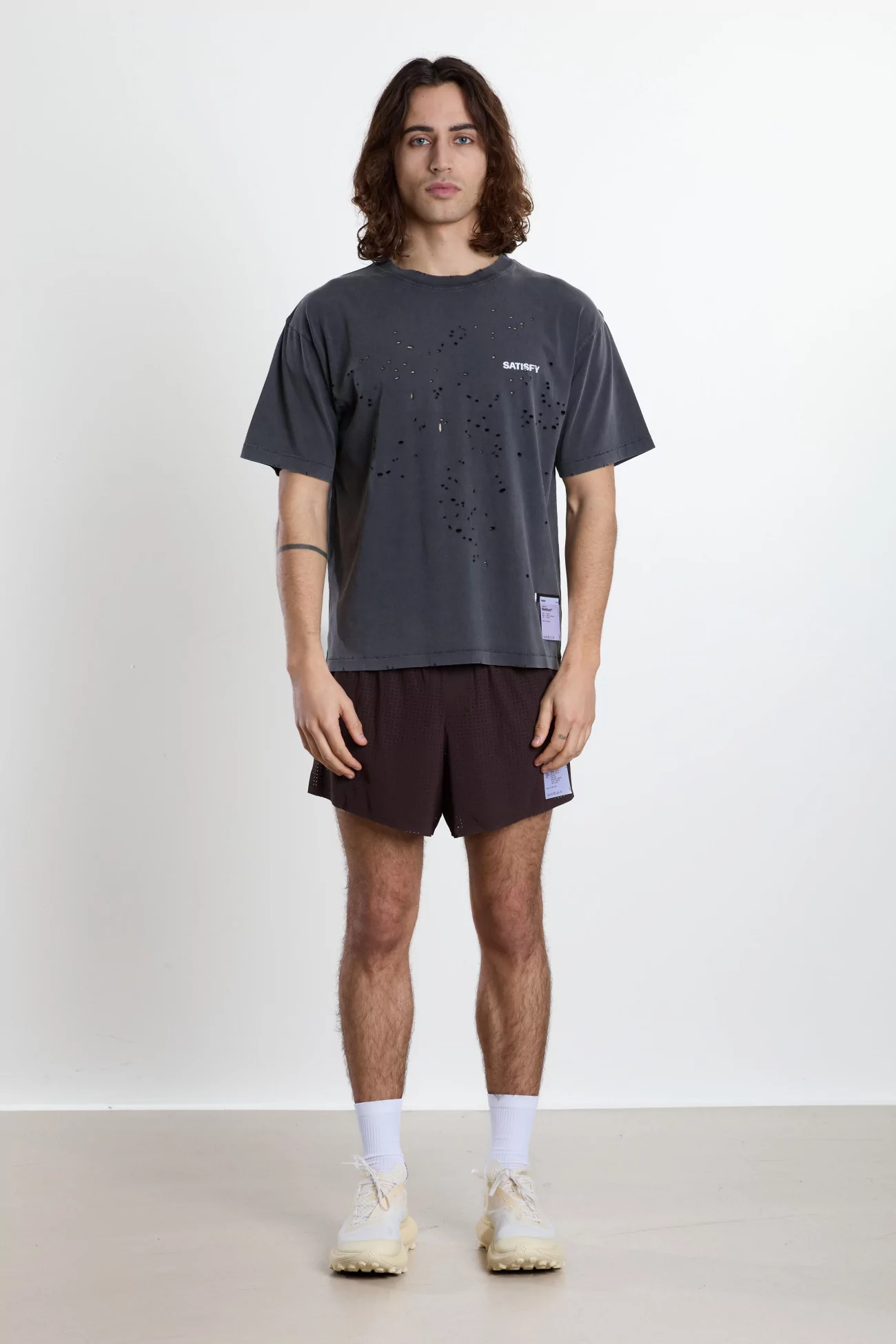 MothTech Organic Cotton Running T-Shirt SATISFY – Aged Black | Centre Commercial