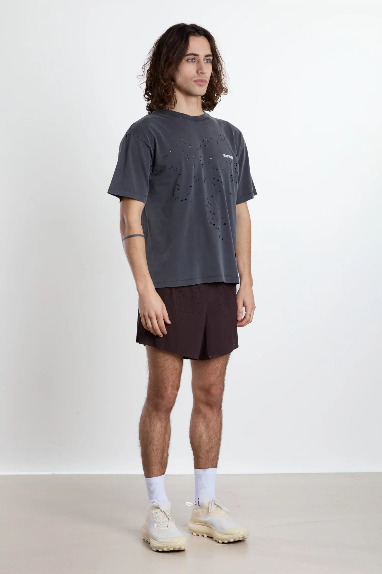 MothTech Organic Cotton Running T-Shirt SATISFY – Aged Black | Centre Commercial