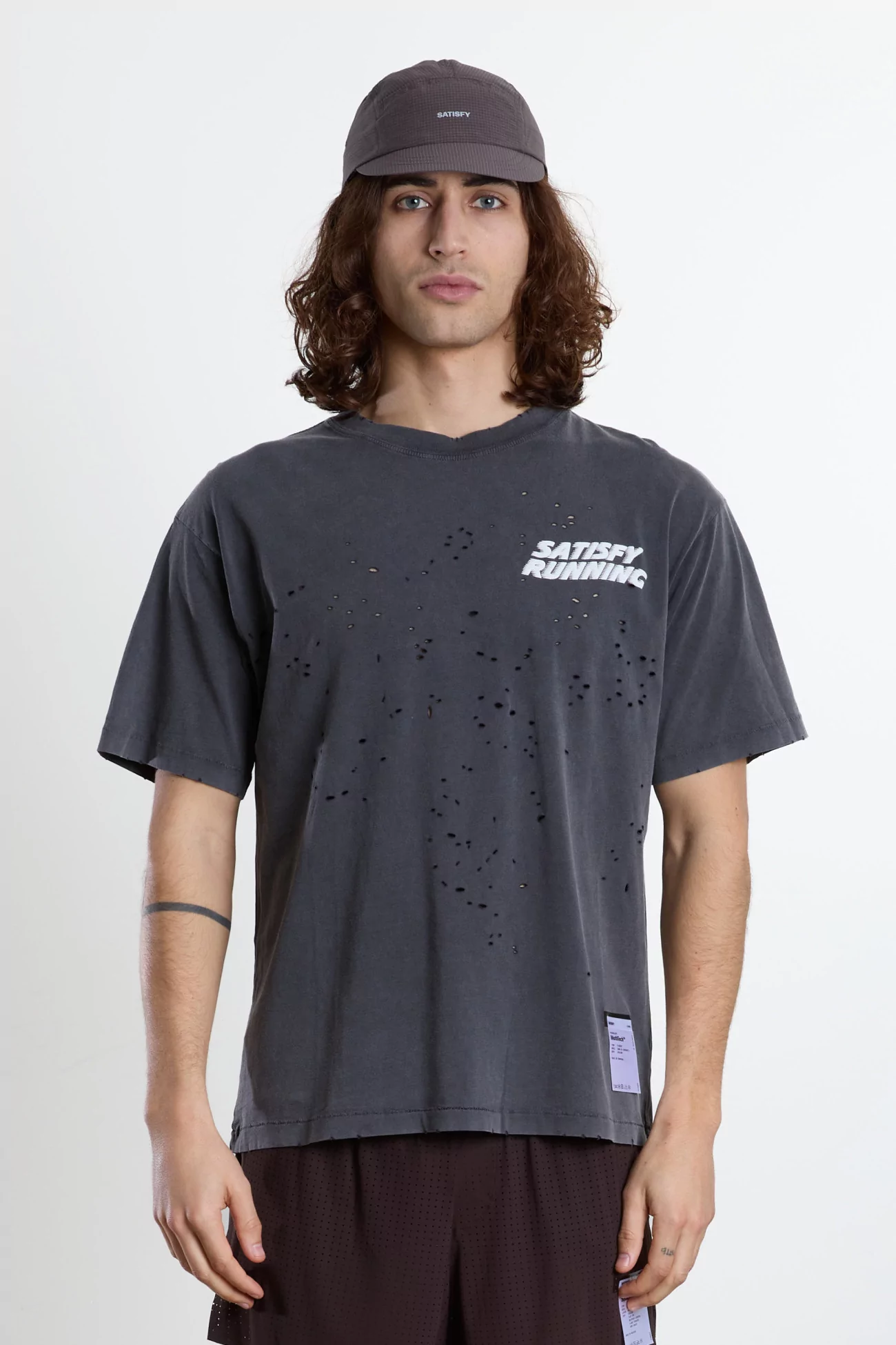 MothTech Organic Cotton Running T-Shirt SATISFY – Aged Black | Centre Commercial