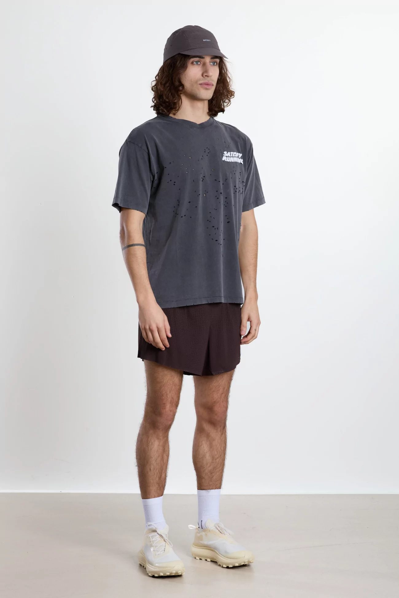 MothTech Organic Cotton Running T-Shirt SATISFY – Aged Black | Centre Commercial