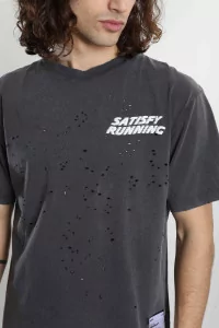MothTech Organic Cotton Running T-Shirt SATISFY – Aged Black | Centre Commercial