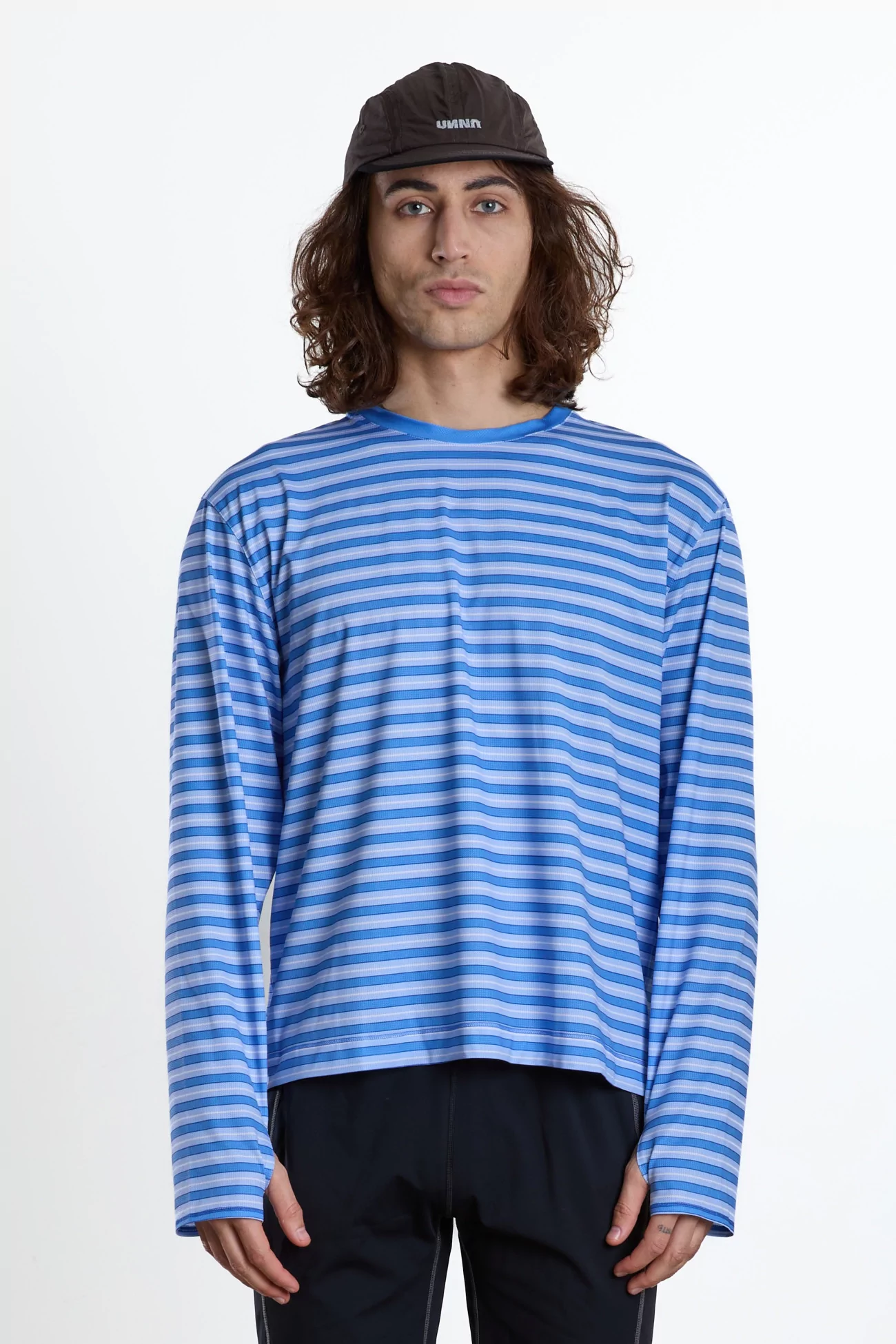 UNNA Striped LS Long Sleeve Running T-Shirt – Business Blue | Centre Commercial