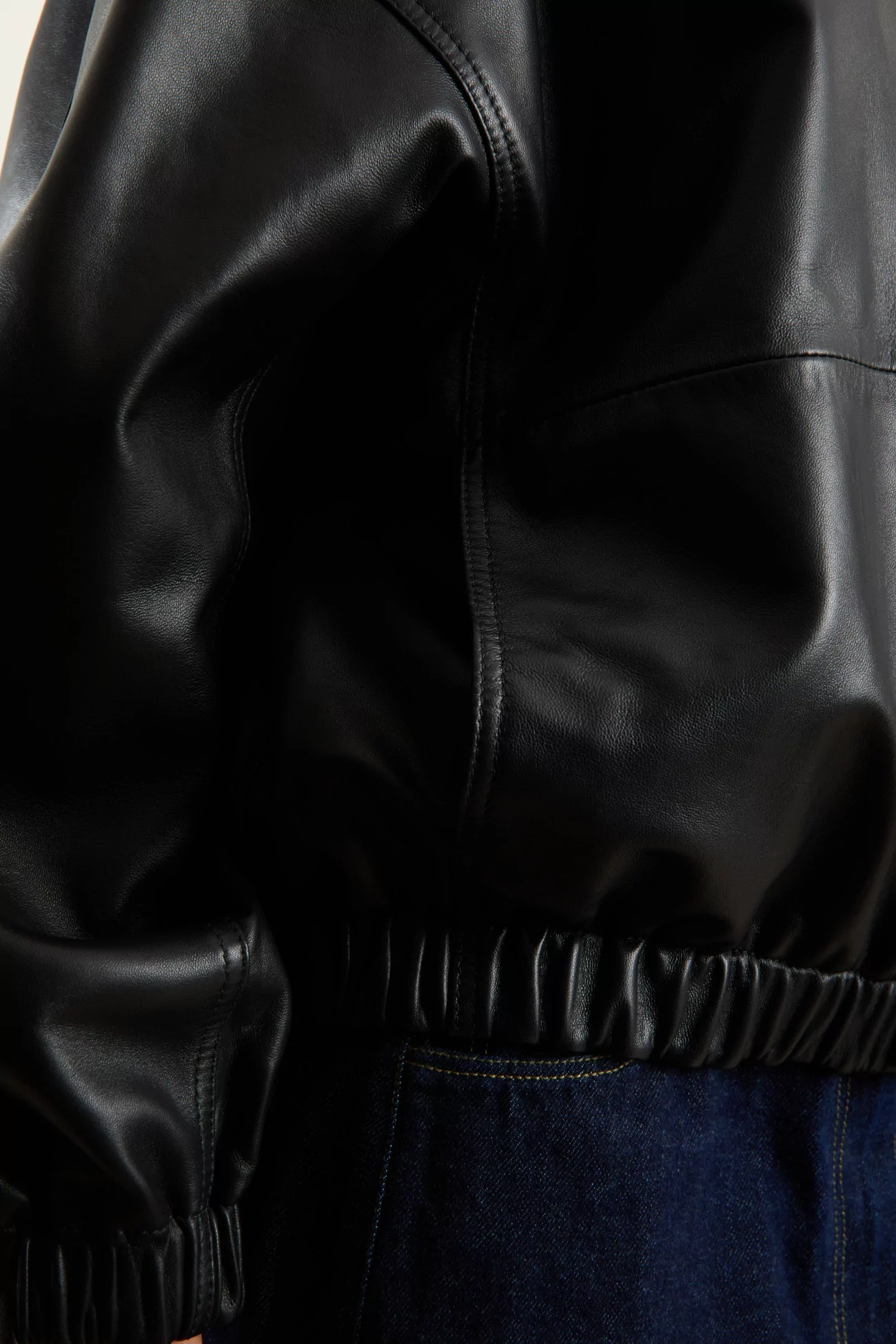 Nappa Lambskin Leather Bomber Jacket CORDERA – Black | Centre Commercial
