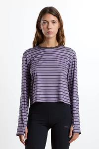 UNNA Striped Long Sleeve Running Tee – Grape | Centre Commercial