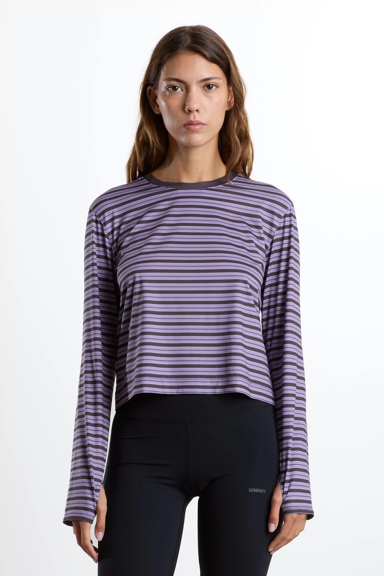 UNNA Striped Long Sleeve Running Tee – Grape | Centre Commercial