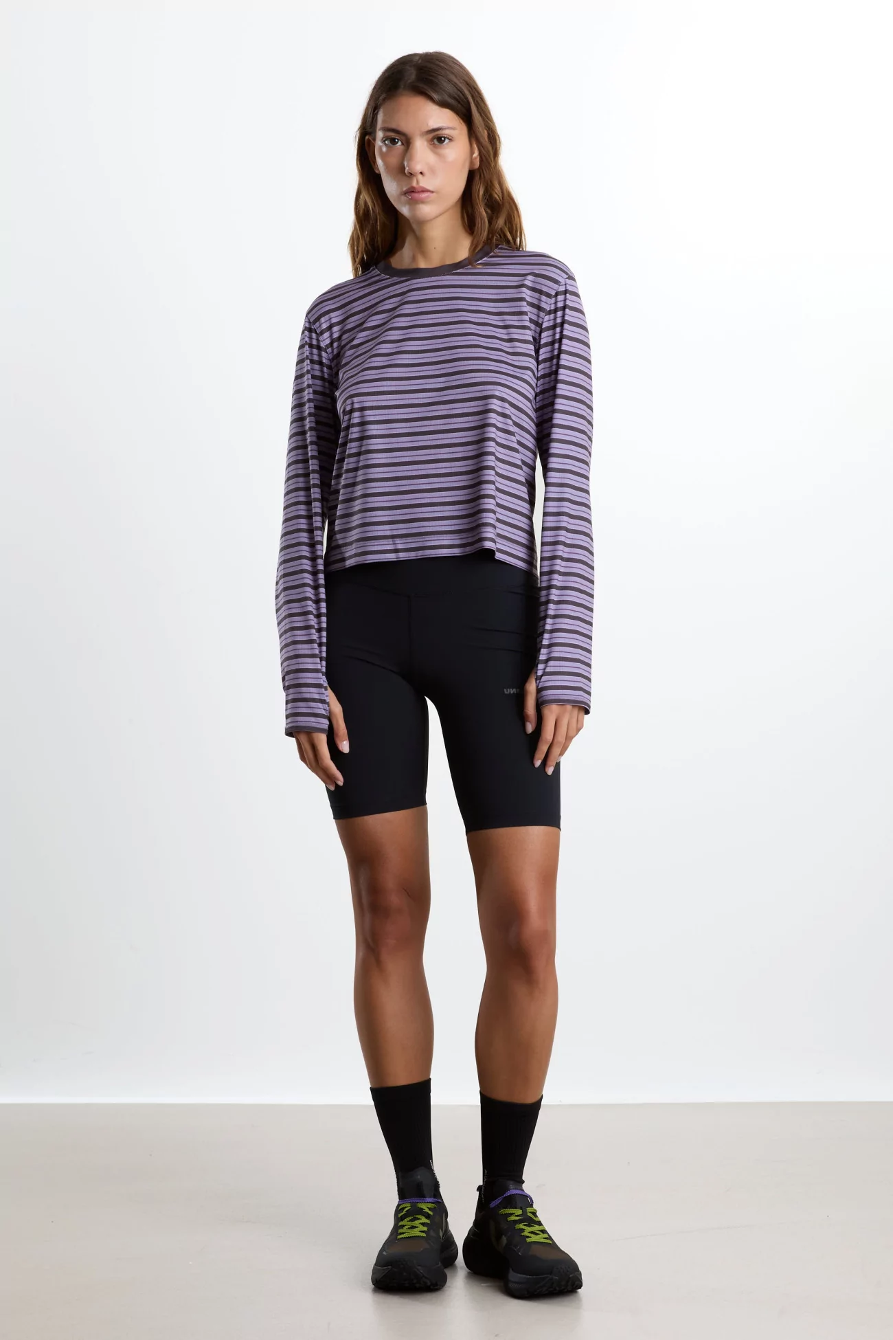 UNNA Striped Long Sleeve Running Tee – Grape | Centre Commercial