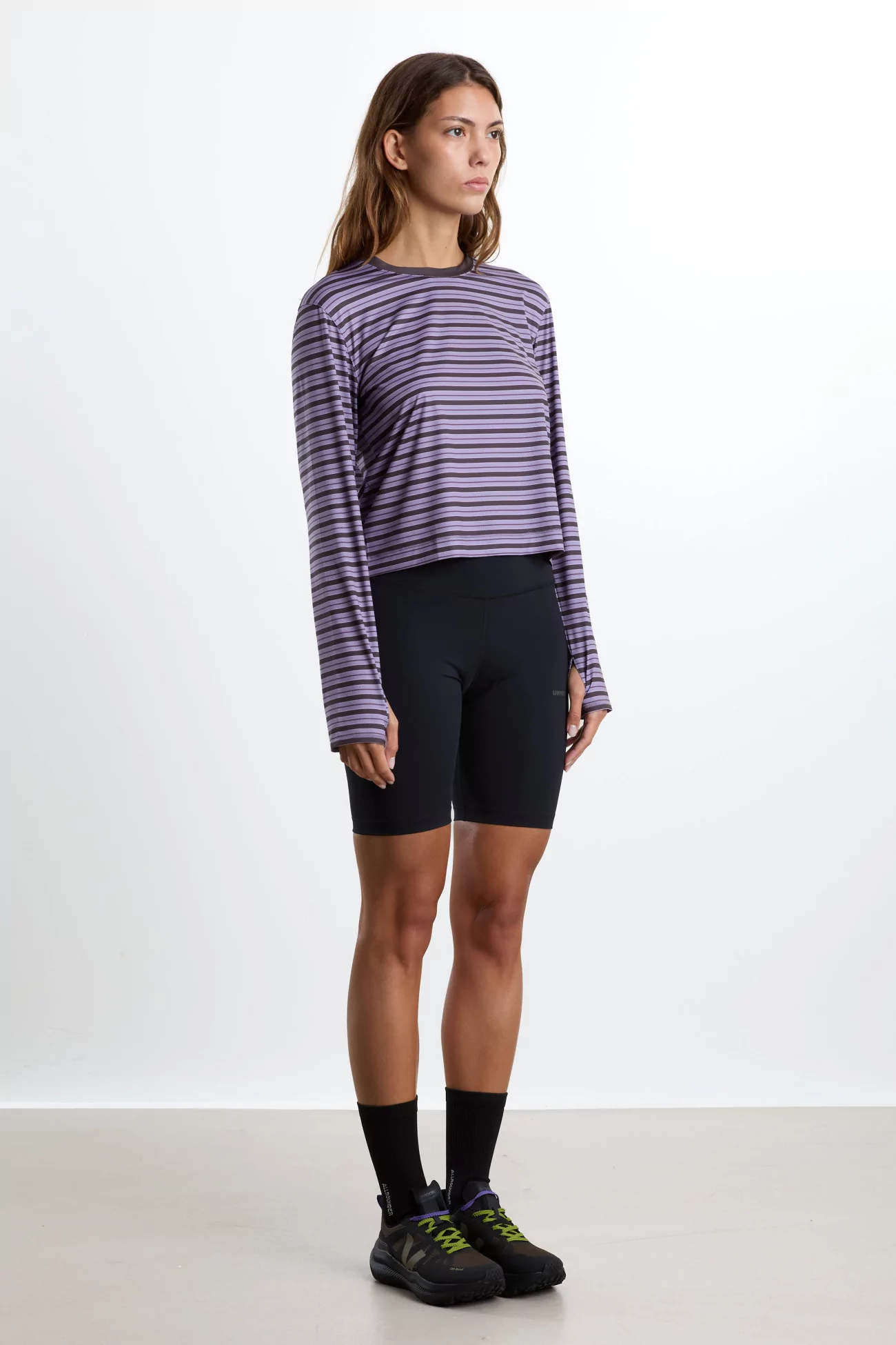 UNNA Striped Long Sleeve Running Tee – Grape | Centre Commercial