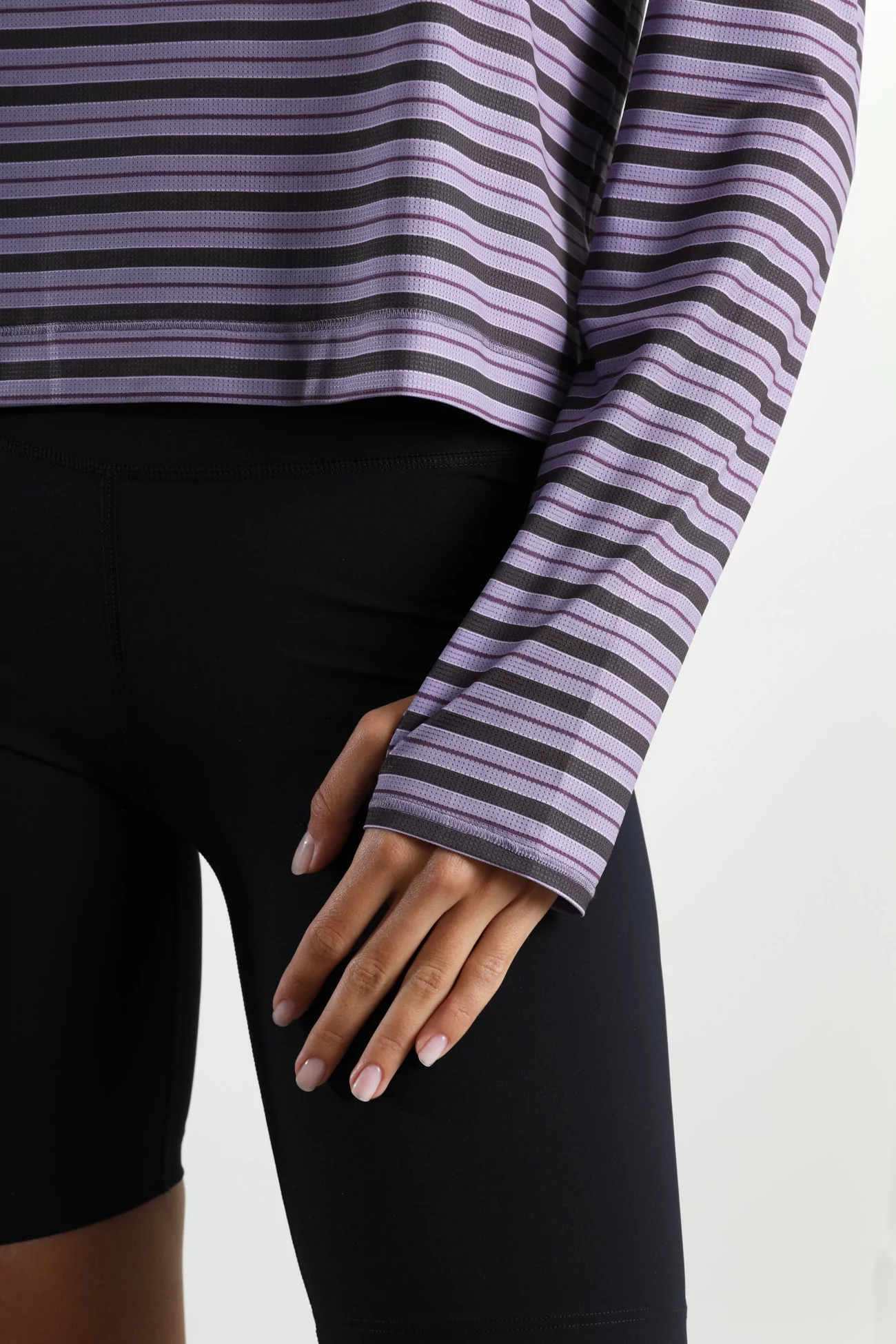UNNA Striped Long Sleeve Running Tee – Grape | Centre Commercial