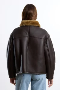 Veste Aviateur Cuir Femme Leather Back Flying Jacket – Ginger/Brown | Centre Commercial
