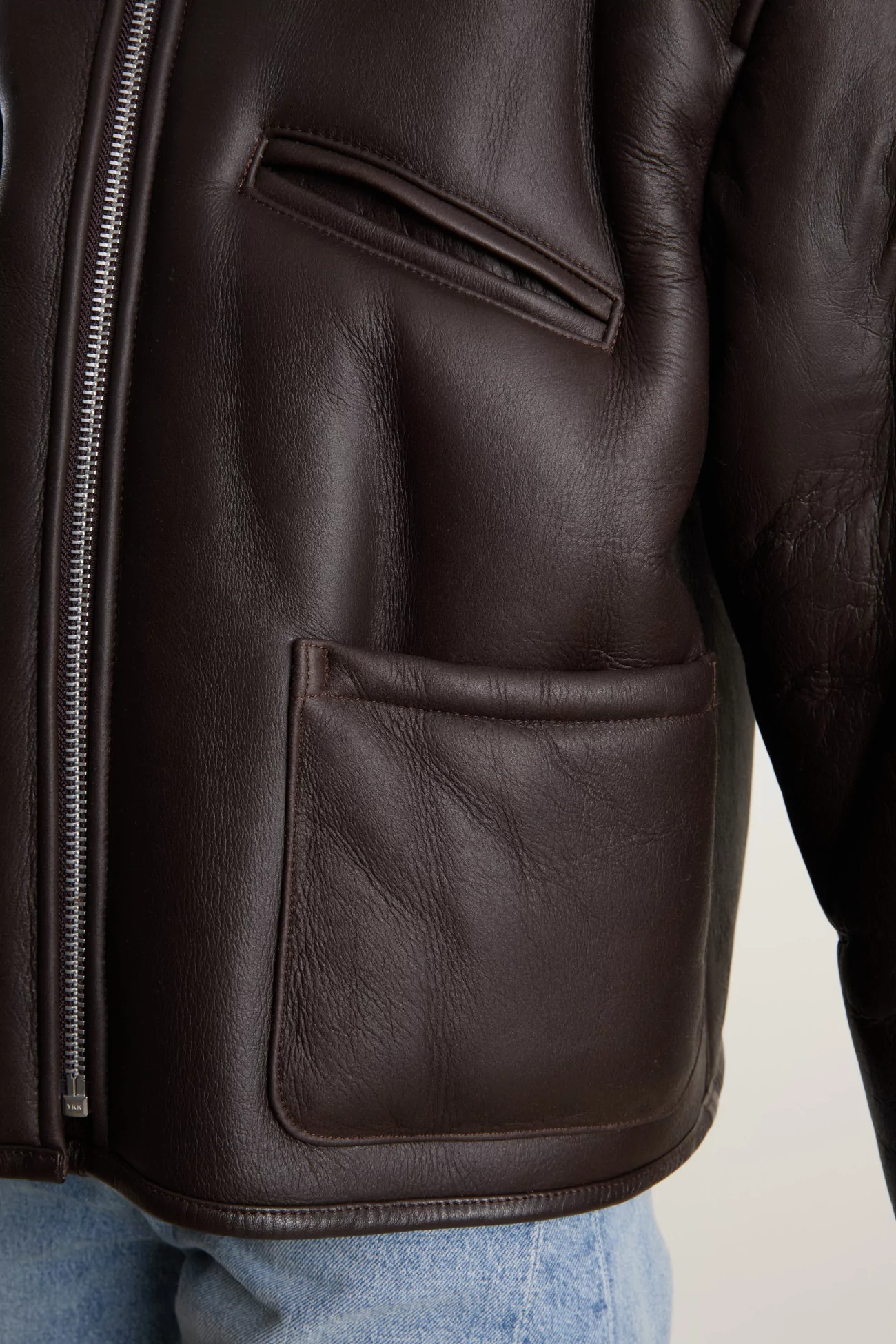 Veste Aviateur Cuir Femme Leather Back Flying Jacket – Ginger/Brown | Centre Commercial