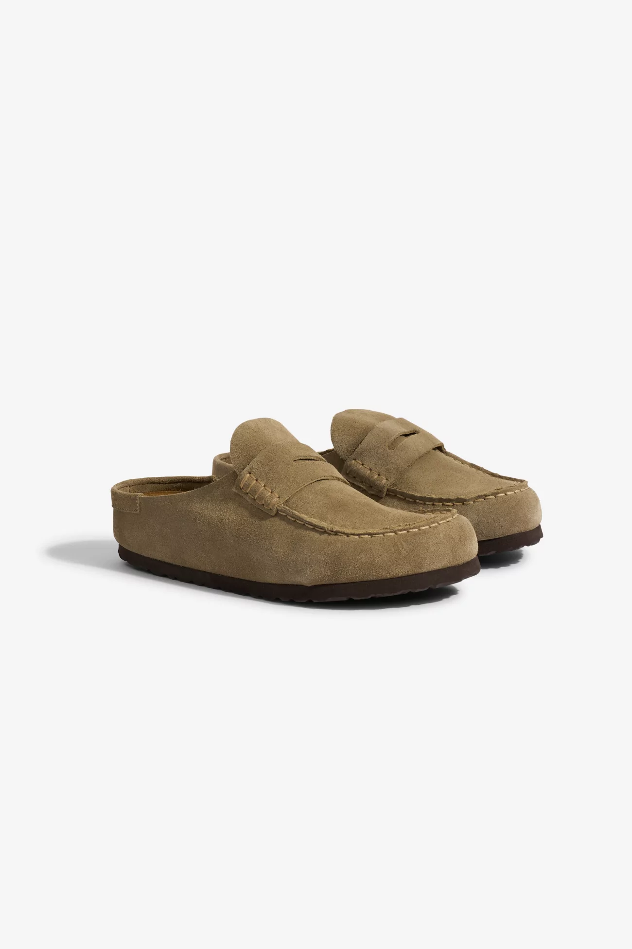 Birkenstock Naples Wrapped Suede Leather Loafers – Taupe | Centre Commercial
